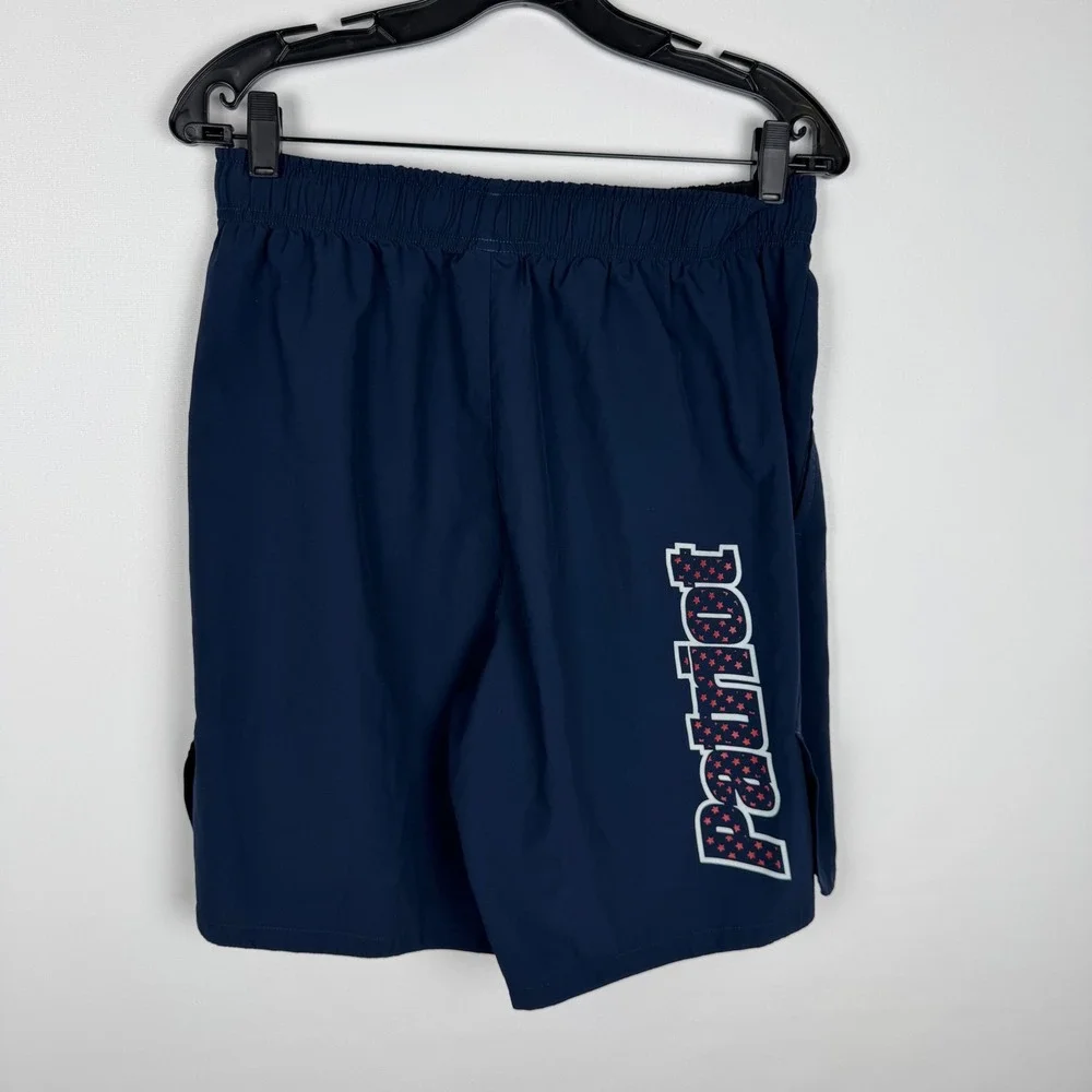 Nike Dri-FIT Shorts Mens L Navy Blue Patriot Print Athletic Drawstring 9